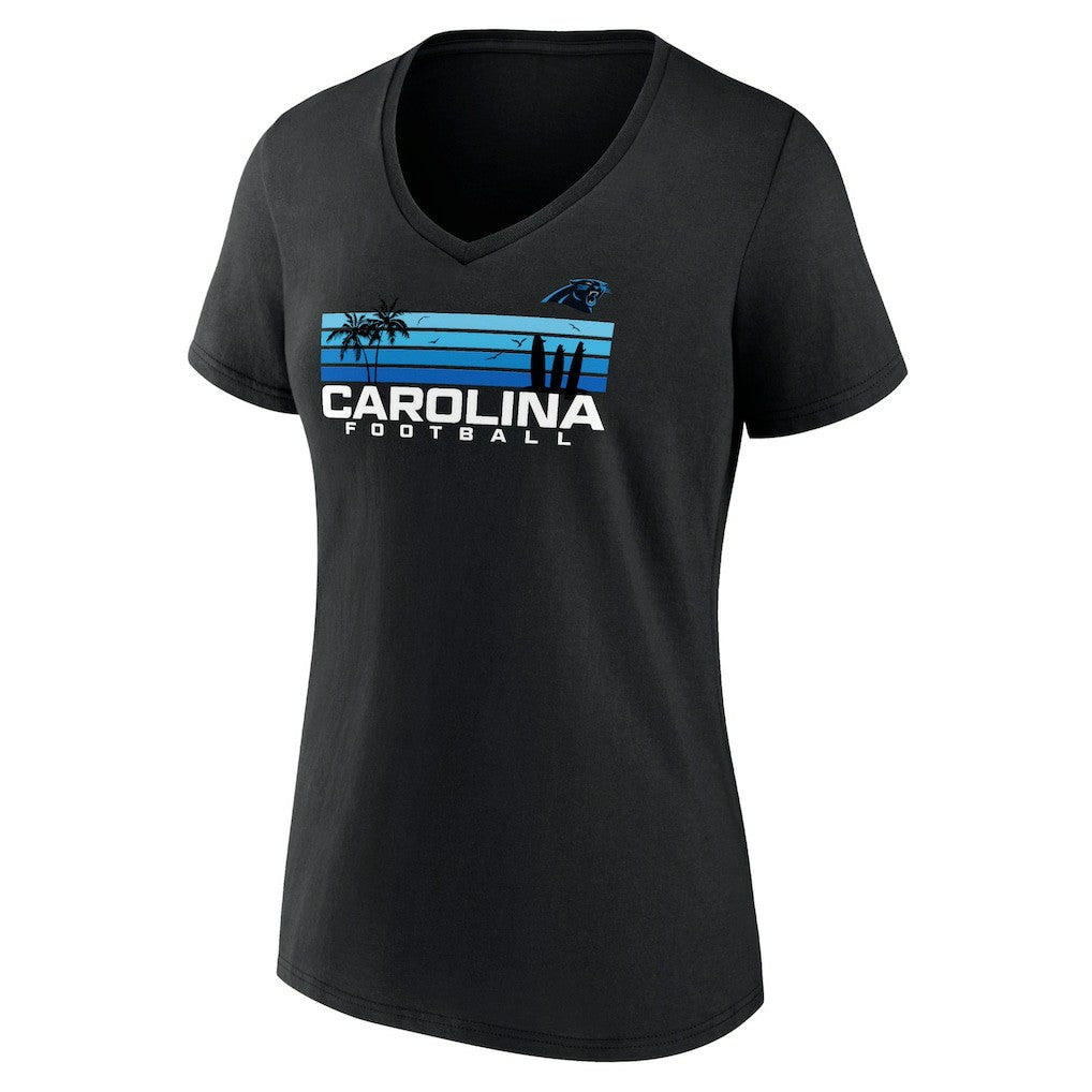 Carolina Panthers Women's Defensive Stand V-Neck T-Shirt - Black outlet