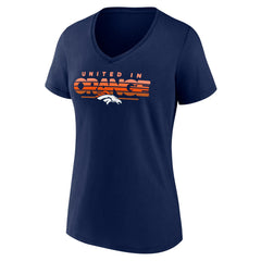 Denver Broncos Women's Defensive Stand V-Neck T-Shirt - Navy outlet