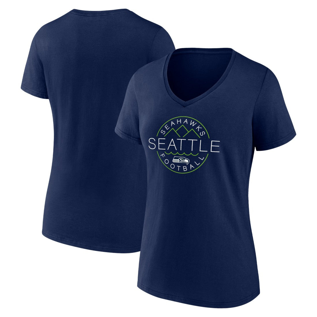 Seattle Seahawks Women's Defensive Stand V-Neck T-Shirt - College Navy sale