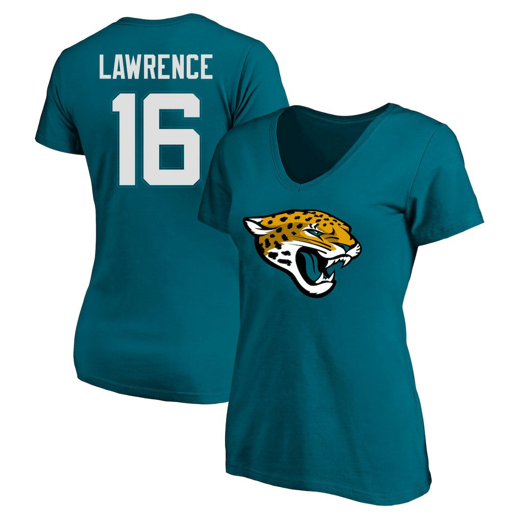 Trevor Lawrence Jacksonville Jaguars Women's Plus Size Fair Catch Name & Number Scoop Neck T-Shirt - Teal online