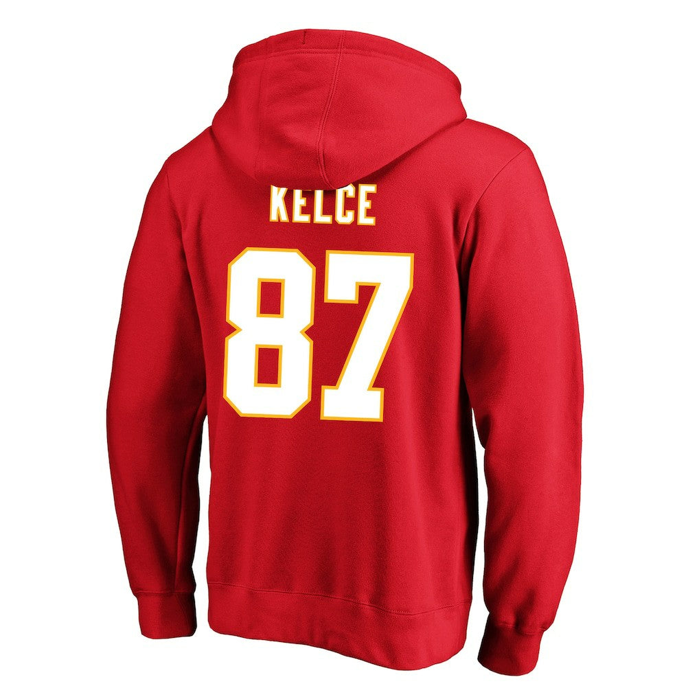 Travis Kelce Kansas City Chiefs Big & Tall Name & Number Fleece Pullover Hoodie - Red online