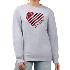 Arizona Diamondbacks G-III 4Her by Carl Banks Women's Heart Logo Fleece Pullover Sweatshirt Heather Gray