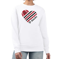 Arizona Diamondbacks G-III 4Her by Carl Banks Women's Heart Logo Fleece Pullover Sweatshirt White