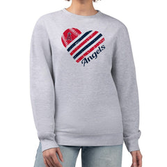 Los Angeles Angels G-III 4Her by Carl Banks Women's Heart Logo Fleece Pullover Sweatshirt Heather Gray