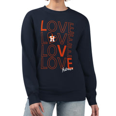 Houston Astros G-III 4Her by Carl Banks Women's Love Team Logo Fleece Pullover Sweatshirt Navy