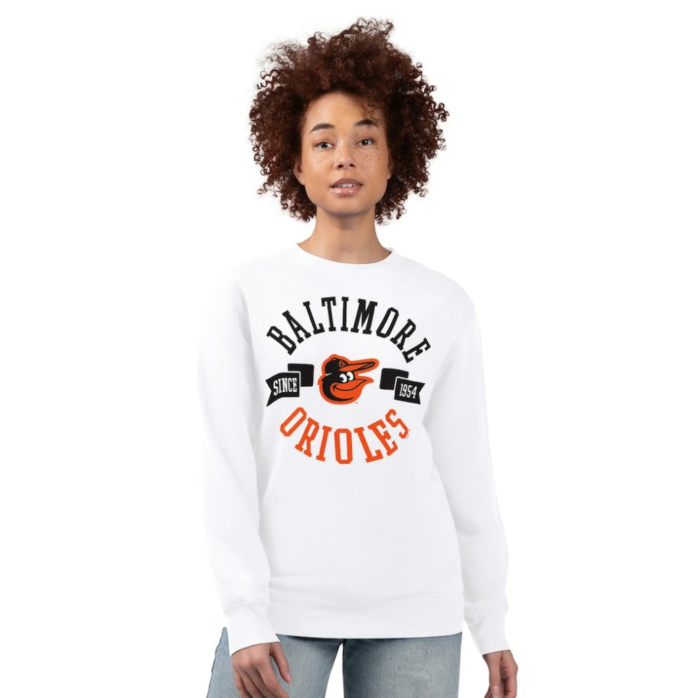 Baltimore Orioles G-III 4Her by Carl Banks Women's Team Logo Fleece Pullover Sweatshirt White