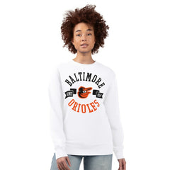 Baltimore Orioles G-III 4Her by Carl Banks Women's Team Logo Fleece Pullover Sweatshirt White