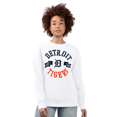 Detroit Tigers G-III 4Her by Carl Banks Women's Team Logo Fleece Pullover Sweatshirt White