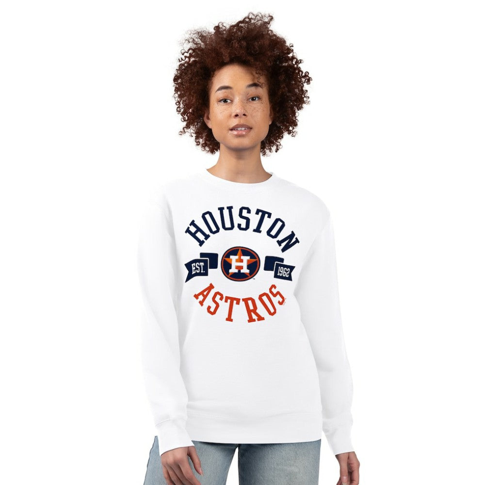 Houston Astros G-III 4Her by Carl Banks Women's Team Logo Fleece Pullover Sweatshirt White