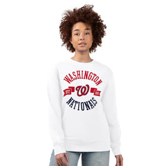 Washington Nationals G-III 4Her by Carl Banks Women's Team Logo Fleece Pullover Sweatshirt White