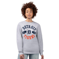 Detroit Tigers G-III 4Her by Carl Banks Women's Team Logo Fleece Pullover Sweatshirt Heather Gray