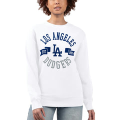 Los Angeles Dodgers G-III 4Her by Carl Banks Women's Team Logo Fleece Pullover Sweatshirt White
