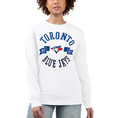 Toronto Blue Jays G-III 4Her by Carl Banks Women's Team Logo Fleece Pullover Sweatshirt White