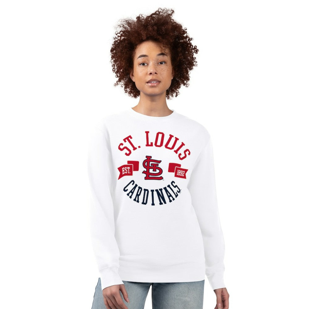 St. Louis Cardinals G-III 4Her by Carl Banks Women's Team Logo Fleece Pullover Sweatshirt White