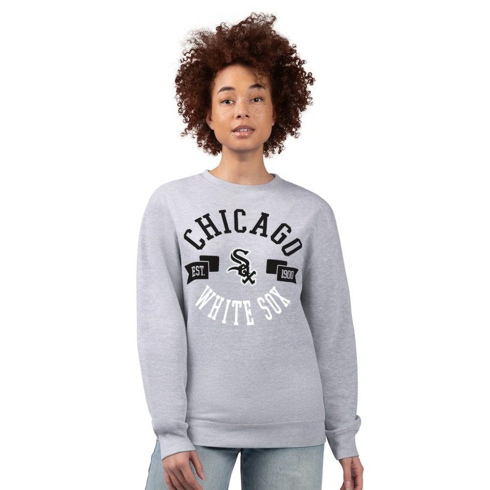 Chicago White Sox G-III 4Her by Carl Banks Women's Team Logo Fleece Pullover Sweatshirt Heather Gray