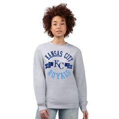 Kansas City Royals G-III 4Her by Carl Banks Women's Team Logo Fleece Pullover Sweatshirt Heather Gray