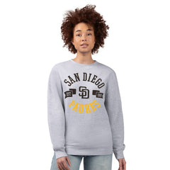 San Diego Padres G-III 4Her by Carl Banks Women's Team Logo Fleece Pullover Sweatshirt Heather Gray