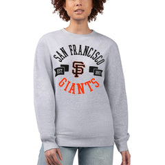 San Francisco Giants G-III 4Her by Carl Banks Women's Team Logo Fleece Pullover Sweatshirt Heather Gray