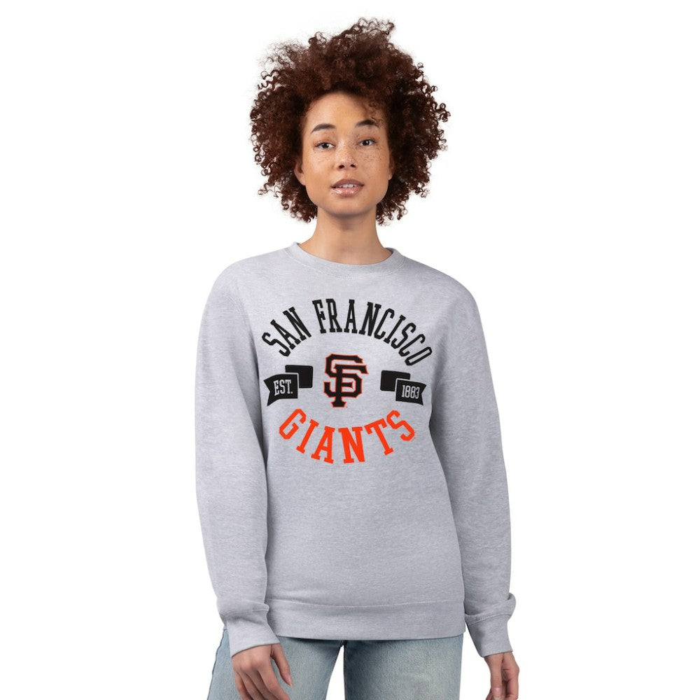 San Francisco Giants G-III 4Her by Carl Banks Women's Team Logo Fleece Pullover Sweatshirt Heather Gray