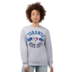 Toronto Blue Jays G-III 4Her by Carl Banks Women's Team Logo Fleece Pullover Sweatshirt Heather Gray