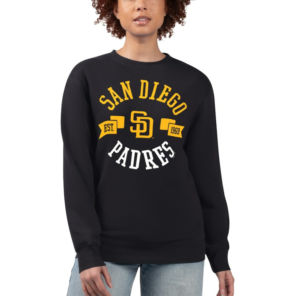 San Diego Padres G-III 4Her by Carl Banks Women's Team Logo Fleece Pullover Sweatshirt Black