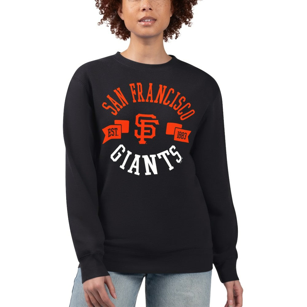 San Francisco Giants G-III 4Her by Carl Banks Women's Team Logo Fleece Pullover Sweatshirt Black