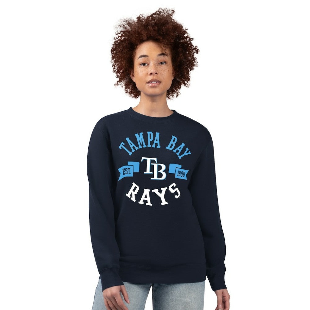 Tampa Bay Rays G-III 4Her by Carl Banks Women's Team Logo Fleece Pullover Sweatshirt Navy