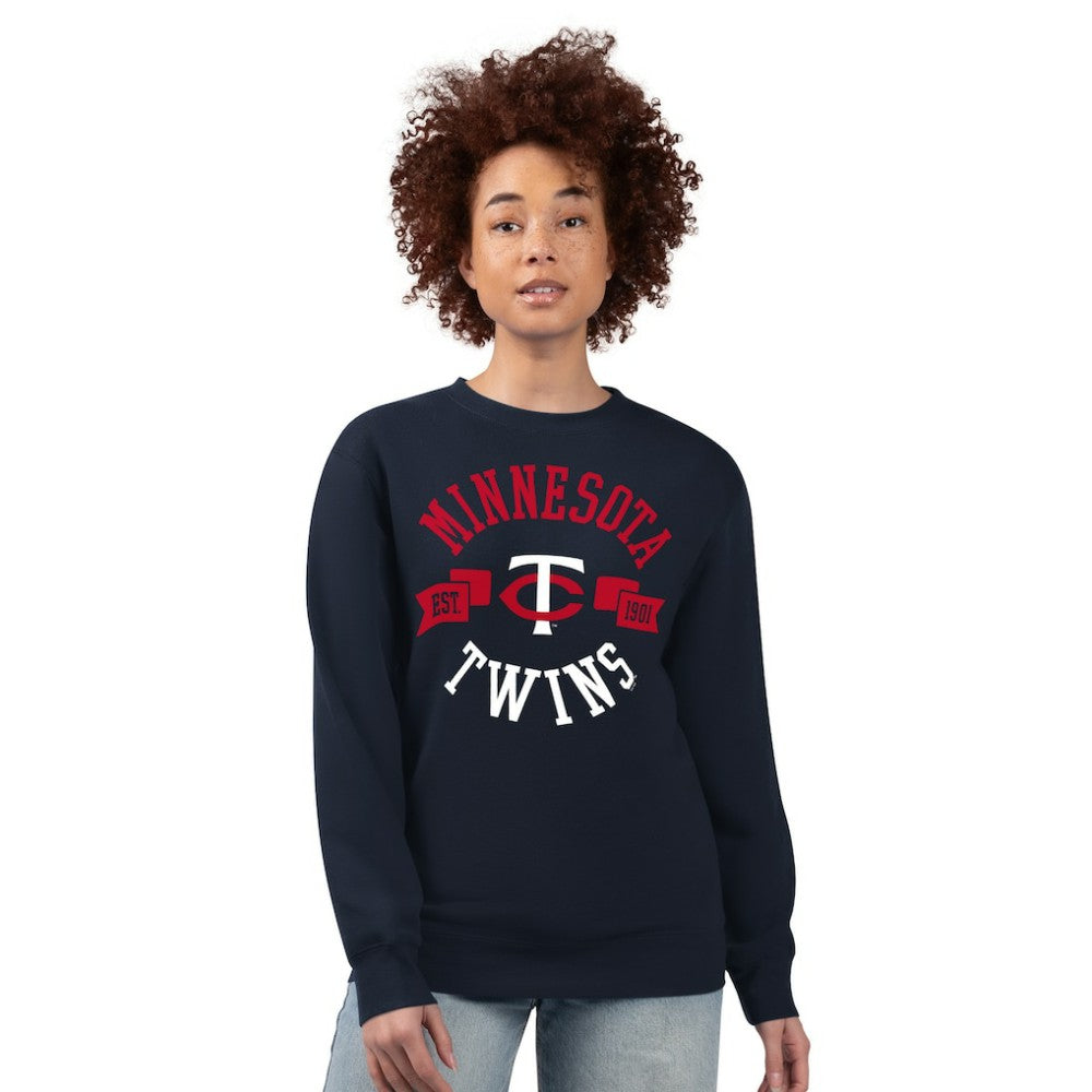 Minnesota Twins G-III 4Her by Carl Banks Women's Team Logo Fleece Pullover Sweatshirt Navy