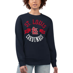 St. Louis Cardinals G-III 4Her by Carl Banks Women's Team Logo Fleece Pullover Sweatshirt Navy