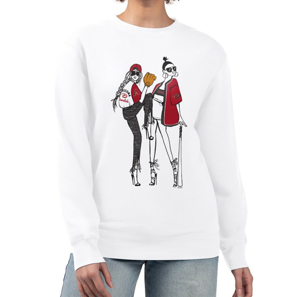 Arizona Diamondbacks G-III 4Her by Carl Banks Women's Baseball Girls Fleece Pullover Sweatshirt White