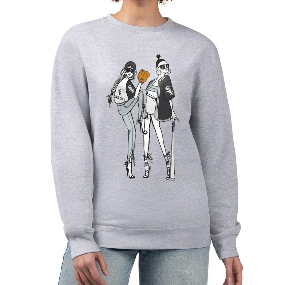 Chicago White Sox G-III 4Her by Carl Banks Women's Baseball Girls Fleece Pullover Sweatshirt Heather Gray