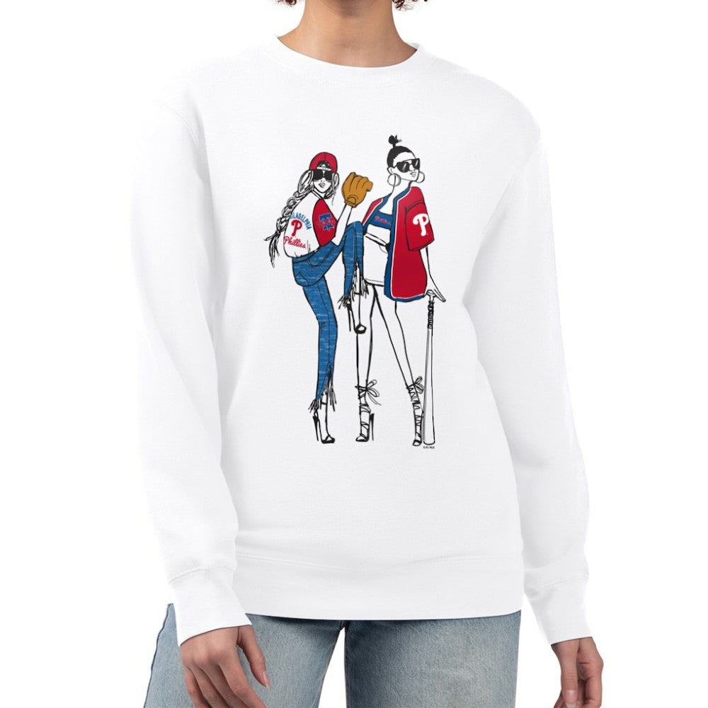 Philadelphia Phillies G-III 4Her by Carl Banks Women's Baseball Girls Fleece Pullover Sweatshirt White