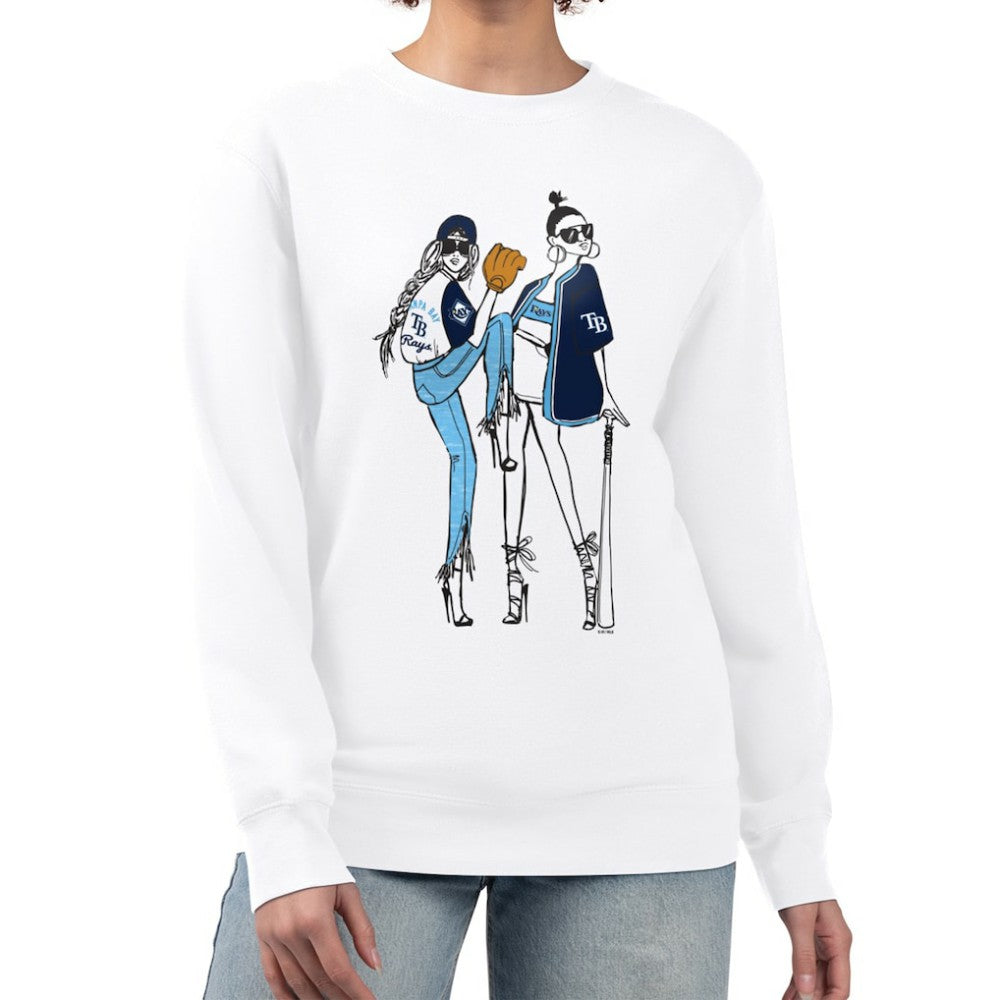 Tampa Bay Rays G-III 4Her by Carl Banks Women's Baseball Girls Fleece Pullover Sweatshirt White