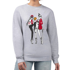 Cincinnati Reds G-III 4Her by Carl Banks Women's Baseball Girls Fleece Pullover Sweatshirt Heather Gray