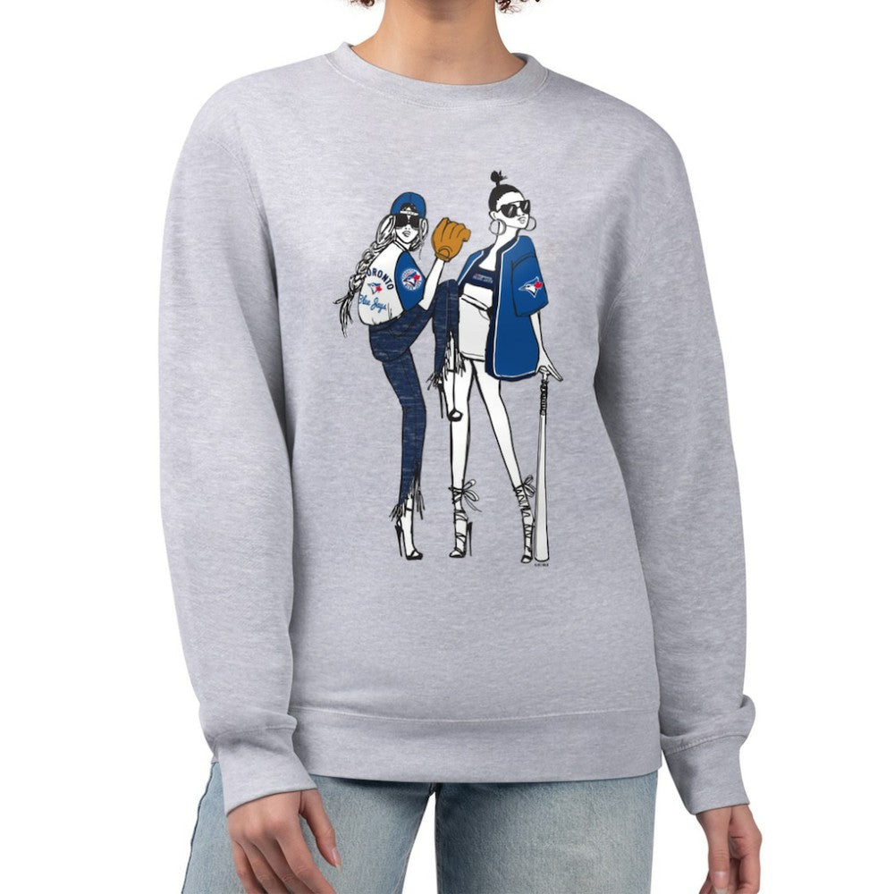 Toronto Blue Jays G-III 4Her by Carl Banks Women's Baseball Girls Fleece Pullover Sweatshirt Heather Gray