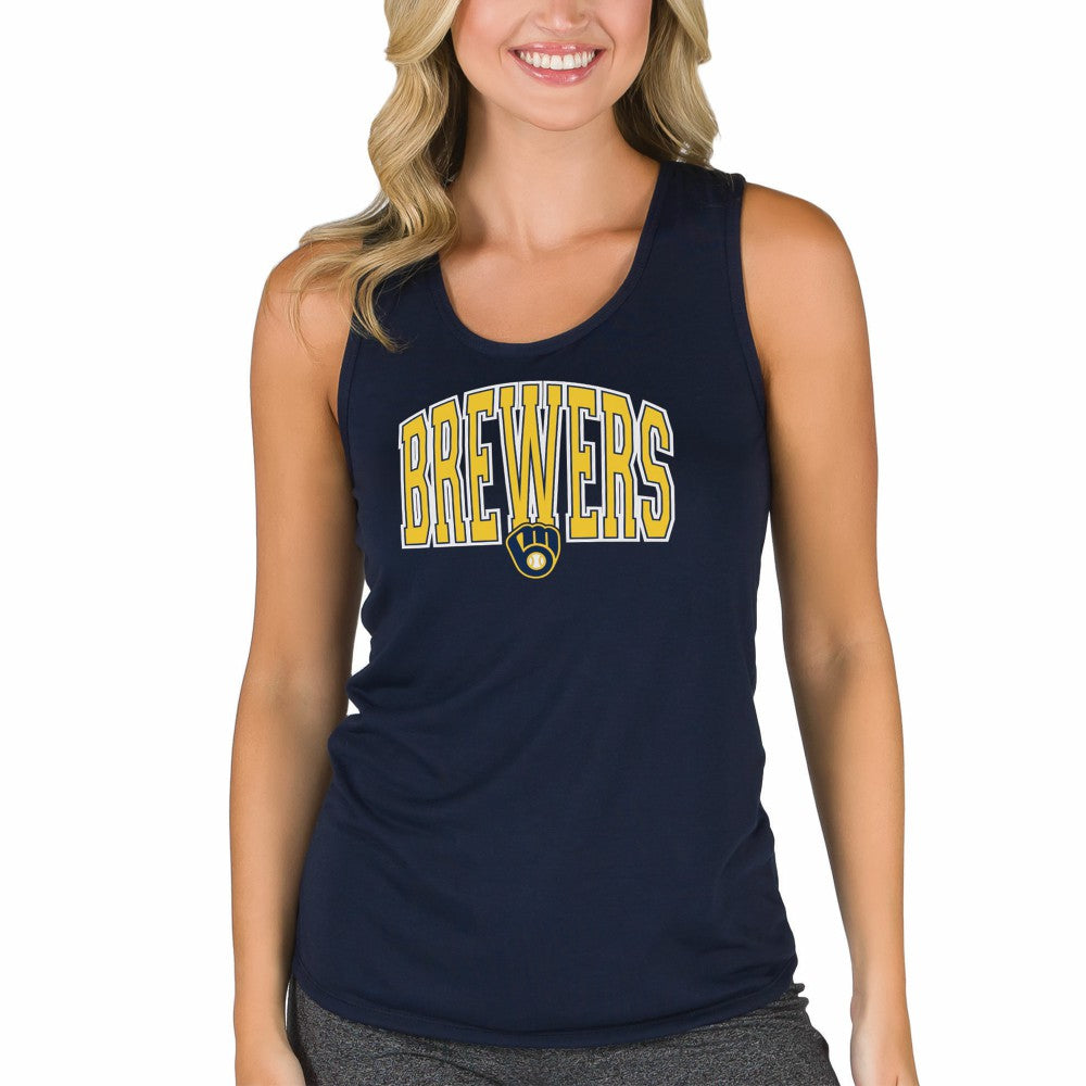 Milwaukee Brewers Concepts Sport Women's Marathon Racerback Tank Top Navy