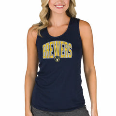Milwaukee Brewers Concepts Sport Women's Marathon Racerback Tank Top Navy
