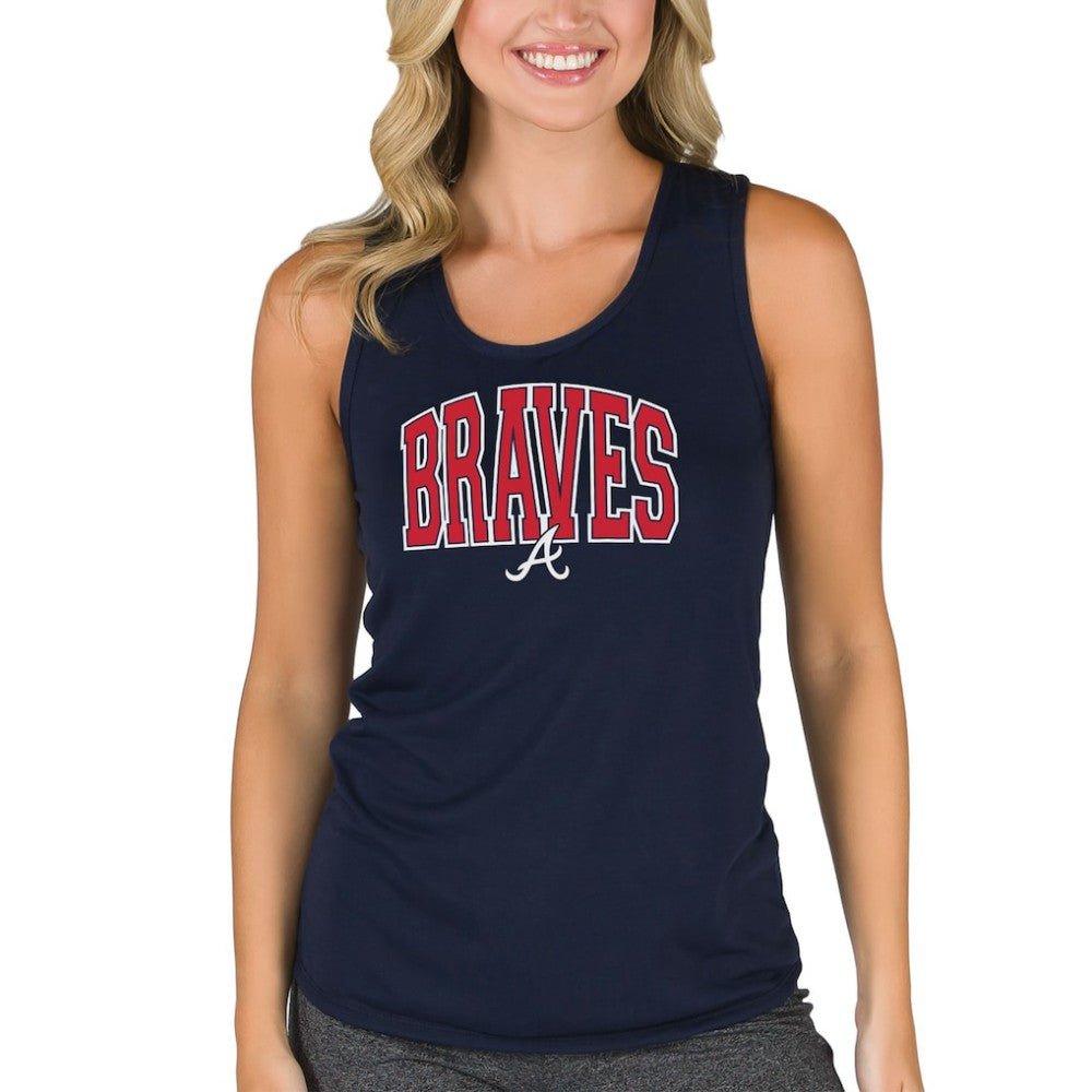 Atlanta Braves Concepts Sport Women's Marathon Racerback Tank Top Navy