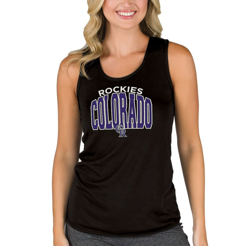 Colorado Rockies Concepts Sport Women's Marathon Racerback Tank Top Black