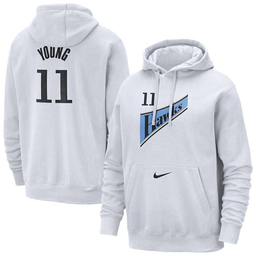 Trae Young Atlanta Hawks 2024/25 Name & Number Pullover Hoodie - White online
