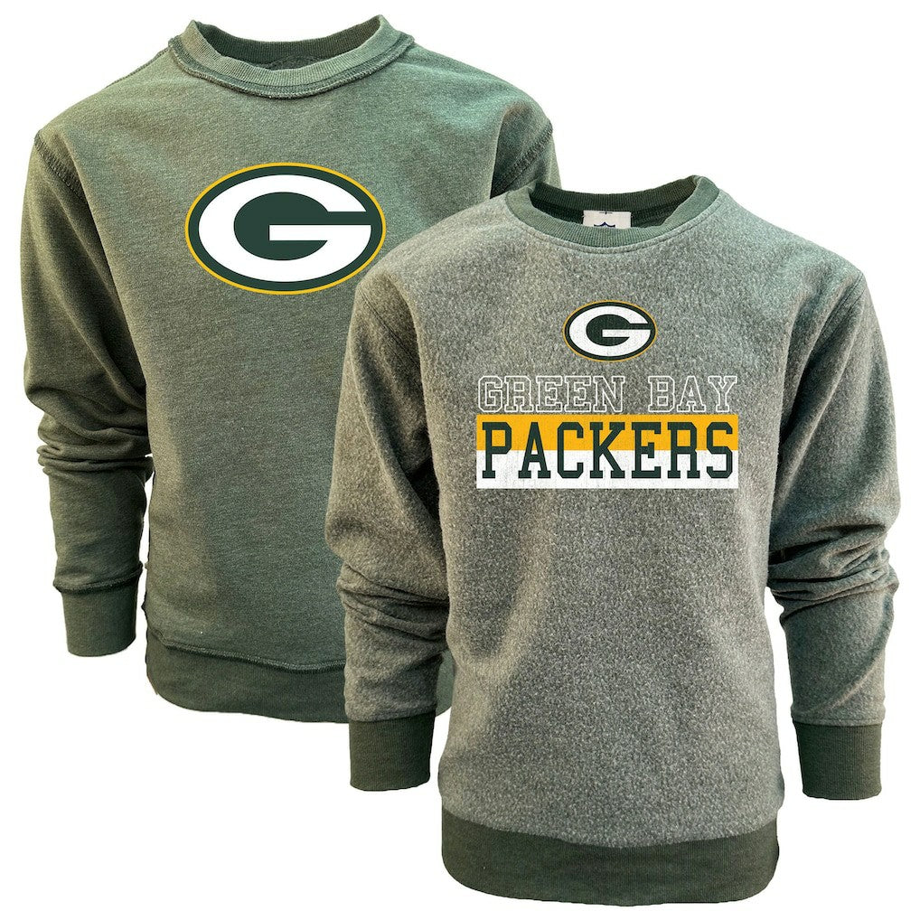 Green Bay Packers Wes & Willy Youth Reversible Fleece Pullover Sweatshirt - Green discount