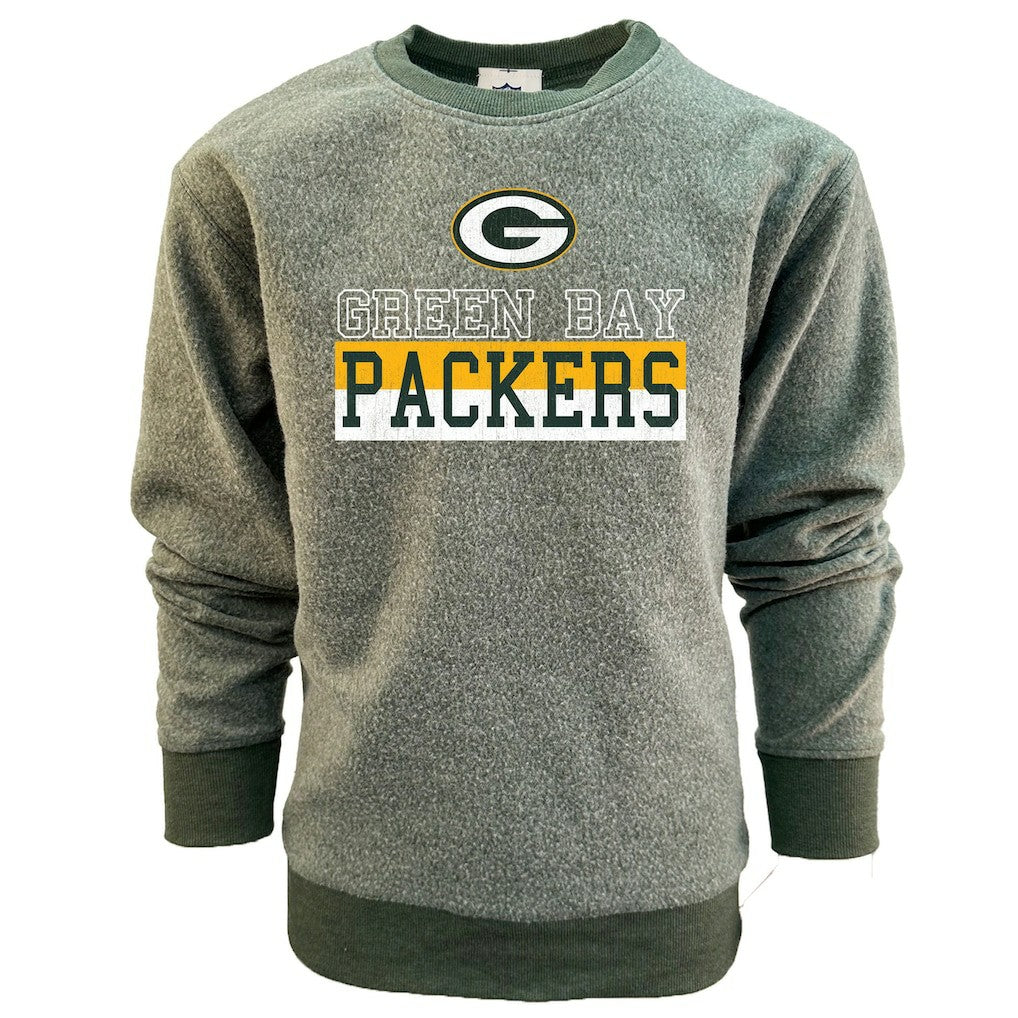 Green Bay Packers Wes & Willy Youth Reversible Fleece Pullover Sweatshirt - Green discount