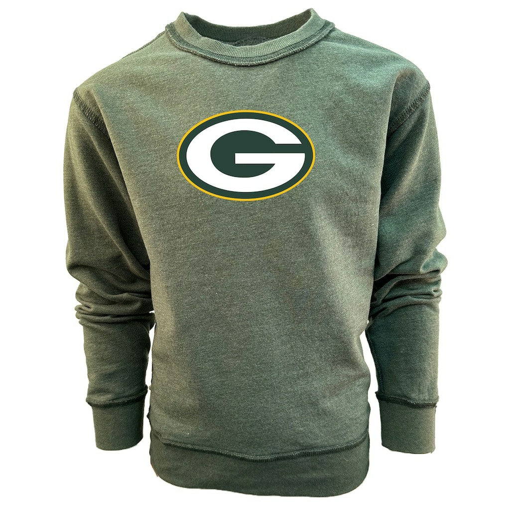 Green Bay Packers Wes & Willy Youth Reversible Fleece Pullover Sweatshirt - Green discount