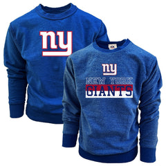 New York Giants Wes & Willy Youth Reversible Fleece Pullover Sweatshirt - Royal discount