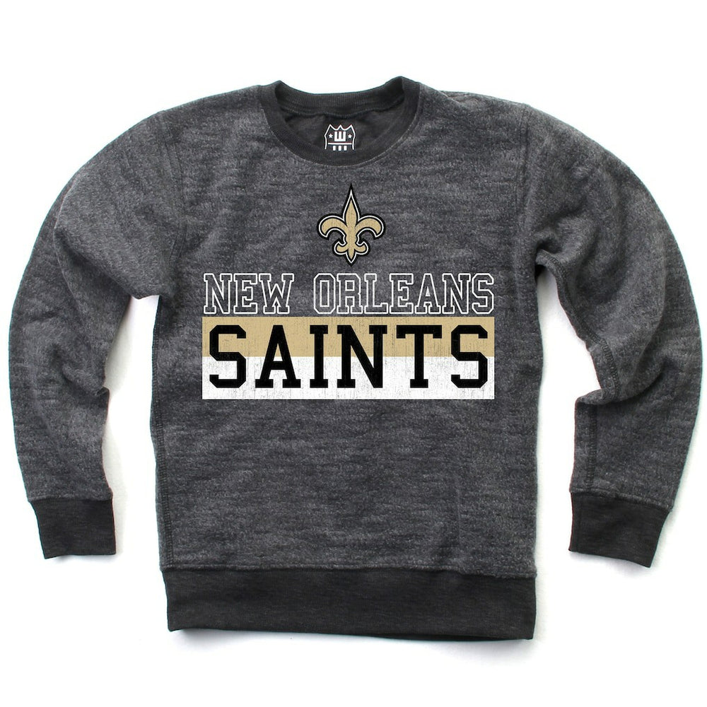 New Orleans Saints Wes & Willy Youth Reversible Fleece Pullover Sweatshirt - Black for sale