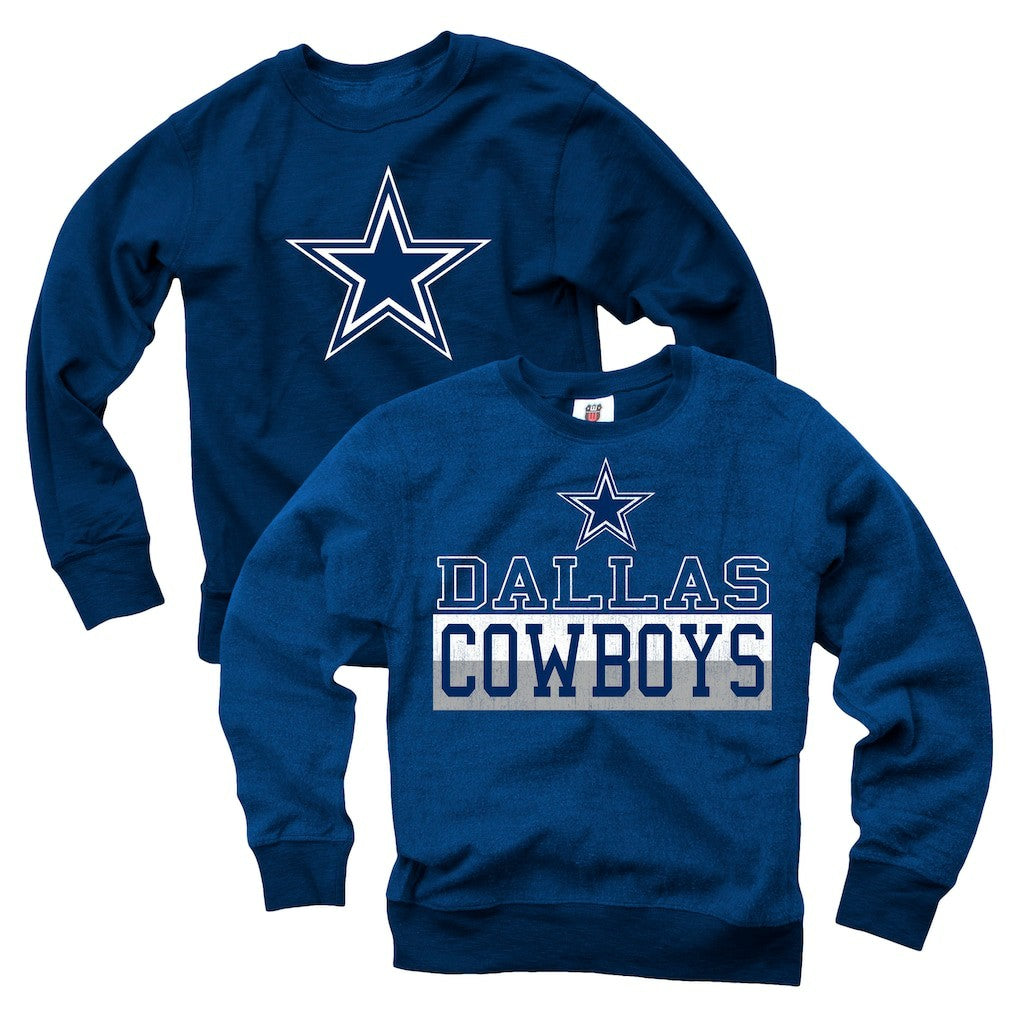 Dallas Cowboys Wes & Willy Youth Reversible Fleece Pullover Sweatshirt - Navy for sale