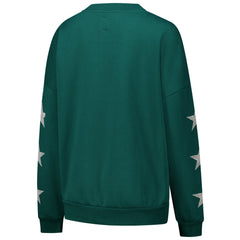 Green Bay Packers Gameday Couture Women's Rhinestone Star Sleeve Settle the Score Oversized Pullover Sweatshirt - Green sale