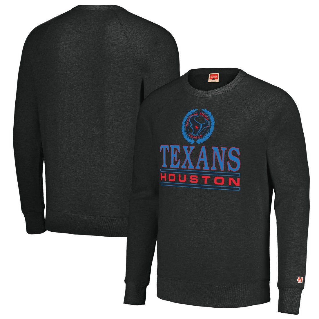 Houston Texans Homage Unisex Color Rush Crest Tri-Blend Pullover Sweatshirt - Charcoal on sale