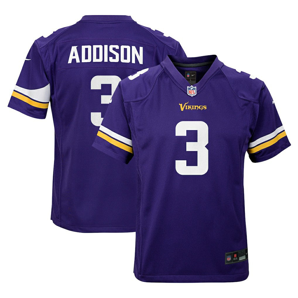 Jordan Addison Minnesota Vikings Youth Game Jersey - Purple cheap