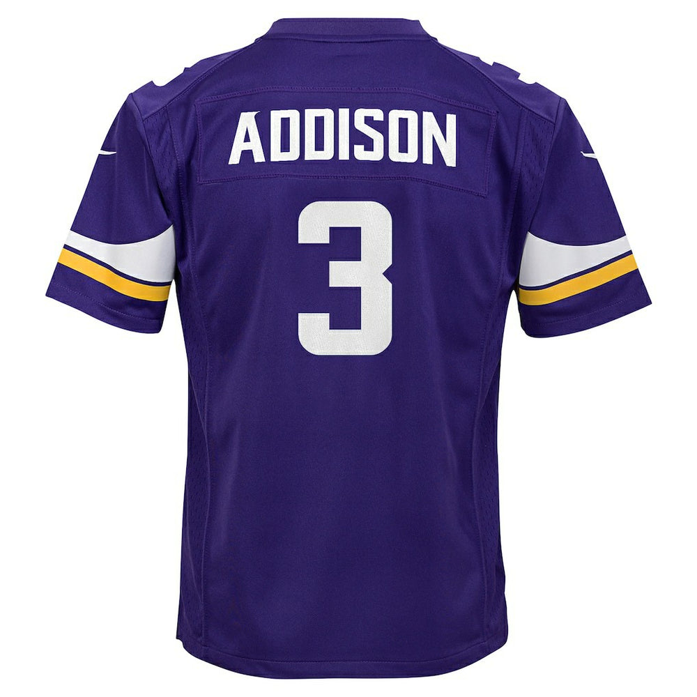 Jordan Addison Minnesota Vikings Youth Game Jersey - Purple cheap